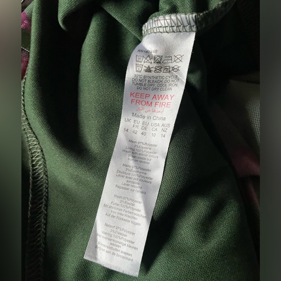 Green floral print mesh binding midaxi dress size 10 - Picture 8 of 8